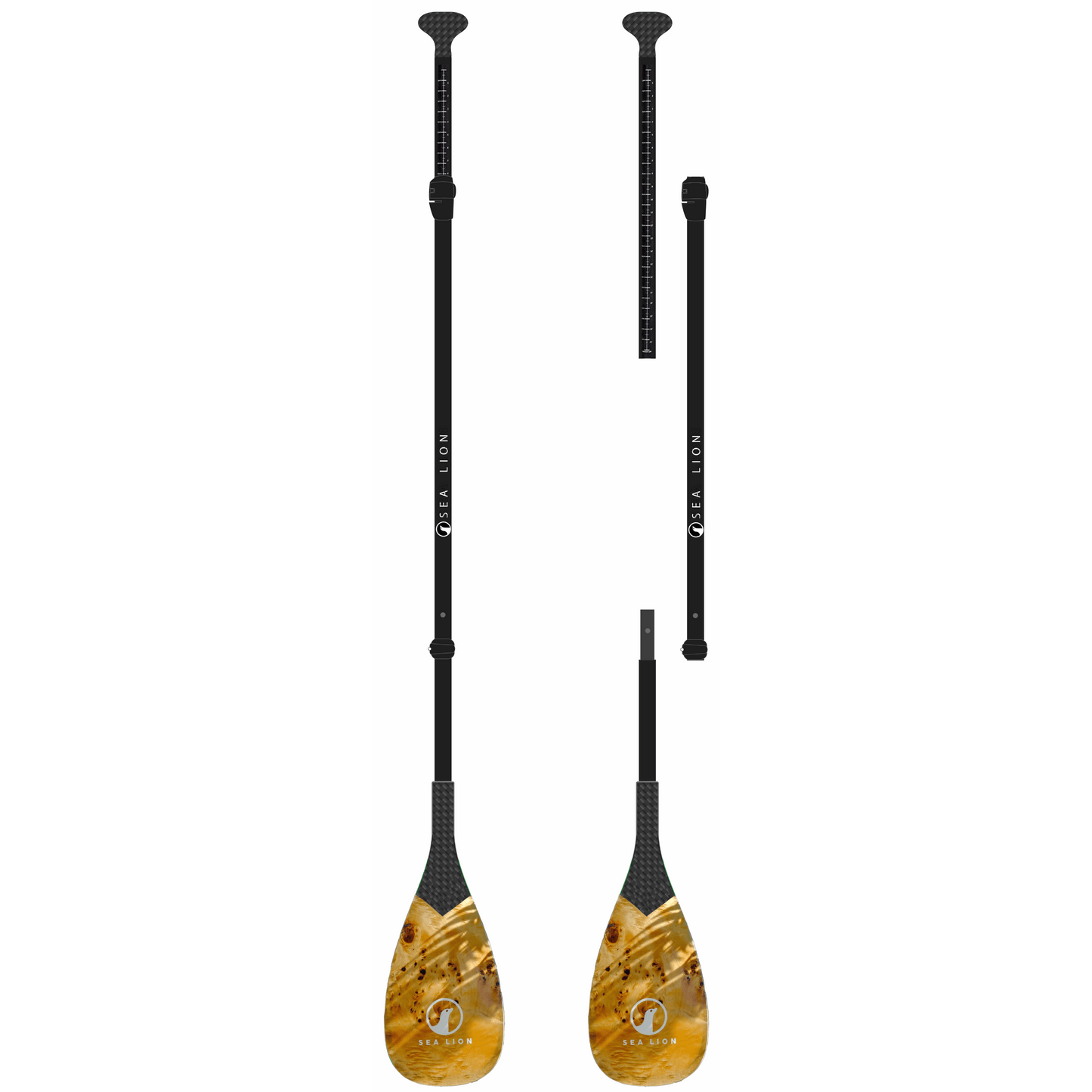 3 Piece Carbon-Glass FX35 Paddle - Mana X Maple Burl